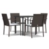 Ensemble à manger de jardin 5 pcs coussins résine tressée acier 530069530069