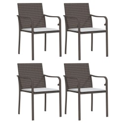 Ensemble à manger de jardin 5 pcs coussins résine tressée acier 530069530069