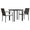 Ensemble à manger de jardin 3 pcs coussins résine tressée acier 530070530070