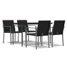 Ensemble à manger de jardin 5 pcs coussins résine tressée acier 530071530071