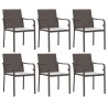 Ensemble à manger de jardin 7 pcs coussins résine tressée acier 530072530072