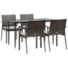 Ensemble à manger de jardin 5 pcs coussins résine tressée acier 530073530073