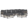 Salon de jardin 7 pcs avec coussins anthracite résine tressée 530074530074