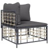 Salon de jardin 7 pcs avec coussins anthracite résine tressée 530074530074