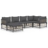 Salon de jardin 6 pcs avec coussins anthracite résine tressée 530076530076