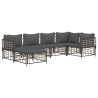 Salon de jardin 6 pcs avec coussins anthracite résine tressée 530076530076