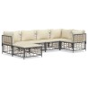 Salon de jardin 6 pcs avec coussins anthracite résine tressée 530077530077