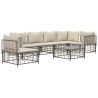 Salon de jardin 7 pcs avec coussins anthracite résine tressée 530078530078
