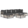Salon de jardin 7 pcs avec coussins anthracite résine tressée 530080530080
