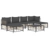 Salon de jardin 7 pcs avec coussins anthracite résine tressée 530080530080