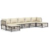 Salon de jardin 7 pcs avec coussins anthracite résine tressée 530081530081