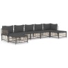 Salon de jardin 7 pcs avec coussins anthracite résine tressée 530082530082