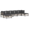 Salon de jardin 7 pcs avec coussins anthracite résine tressée 530082530082