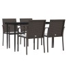 Ensemble à manger de jardin 5 pcs coussins résine tressée acier 530083530083