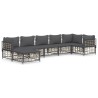 Salon de jardin 7 pcs avec coussins anthracite résine tressée 530084530084