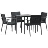 Ensemble à manger de jardin 5 pcs coussins résine tressée acier 530085530085