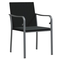 Ensemble à manger de jardin 7 pcs coussins résine tressée acier 530086530086