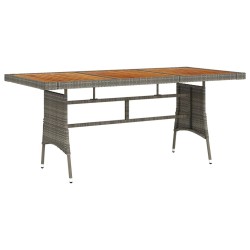 Table de jardin Gris 160x70x72 cm Résine tressée et acacia 530087530087