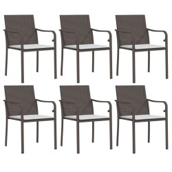Ensemble à manger de jardin 7 pcs coussins résine tressée acier 530088530088