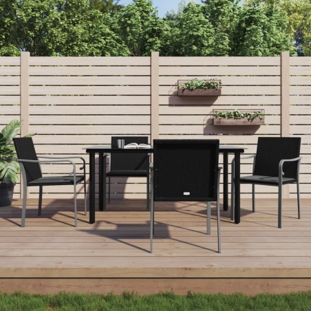 Ensemble à manger de jardin 5 pcs coussins résine tressée acier 530089530089