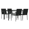 Ensemble à manger de jardin 5 pcs coussins résine tressée acier 530089530089