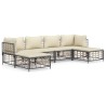 Salon de jardin 6 pcs avec coussins anthracite résine tressée 530091530091