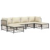 Salon de jardin 6 pcs avec coussins anthracite résine tressée 530091530091