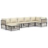 Salon de jardin 7 pcs avec coussins anthracite résine tressée 530093530093