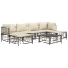 Salon de jardin 7 pcs avec coussins anthracite résine tressée 530094530094