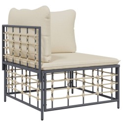 Salon de jardin 7 pcs avec coussins anthracite résine tressée 530094530094