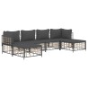 Salon de jardin 6 pcs avec coussins anthracite résine tressée 530095530095