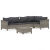 Salon de jardin 6 pcs avec coussins Gris Résine tressée 530096530096