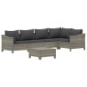 Salon de jardin 6 pcs avec coussins Gris Résine tressée 530096530096