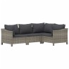 Salon de jardin 6 pcs avec coussins Gris Résine tressée 530096530096