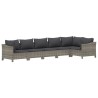 Salon de jardin 6 pcs avec coussins Gris Résine tressée 530097530097