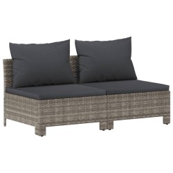 Salon de jardin 6 pcs avec coussins Gris Résine tressée 530097530097