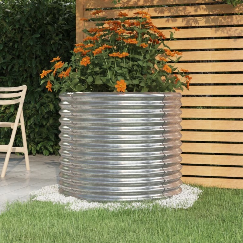 Jardinière de jardin Acier galvanisé 80x80x68 cm Argenté 530104530104