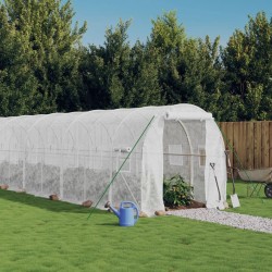 Serre avec cadre en acier blanc 20 m² 10x2x2 m 530105530105