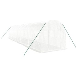 Serre avec cadre en acier blanc 20 m² 10x2x2 m 530105530105