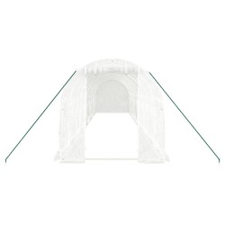 Serre avec cadre en acier blanc 20 m² 10x2x2 m 530105530105