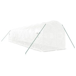 Serre avec cadre en acier blanc 20 m² 10x2x2 m 530105530105