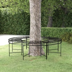 Banc circulaire tour d'arbre Ø160 cm Noir Acier 530106530106