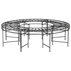 Banc circulaire tour d'arbre Ø160 cm Noir Acier 530106530106