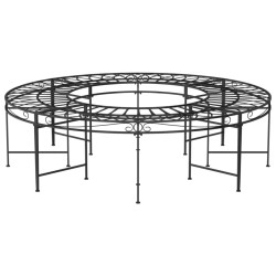 Banc circulaire tour d'arbre Ø160 cm Noir Acier 530106530106