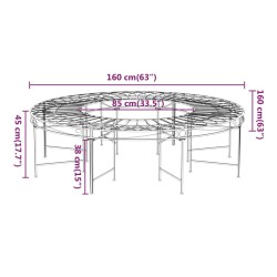 Banc circulaire tour d'arbre Ø160 cm Noir Acier 530106530106