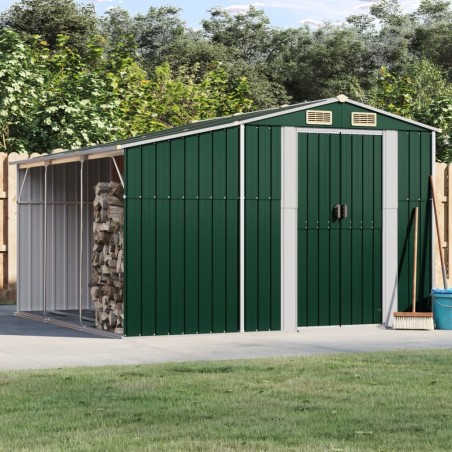 Abri de jardin vert 277x279x179 cm acier galvanisé 530121530121