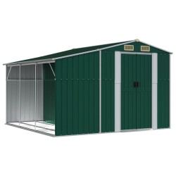 Abri de jardin vert 277x279x179 cm acier galvanisé 530121530121