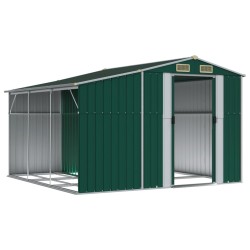 Abri de jardin vert 277x279x179 cm acier galvanisé 530121530121
