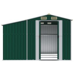 Abri de jardin vert 277x279x179 cm acier galvanisé 530121530121