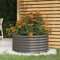 Jardinière de jardin Acier galvanisé 80x80x36 cm Gris 530122530122